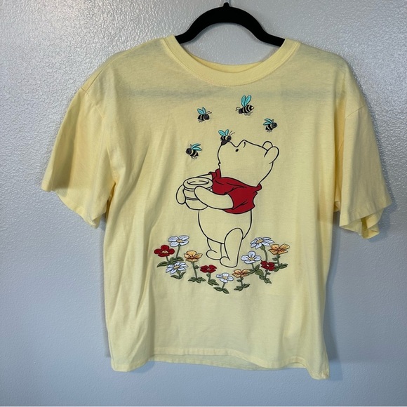 Disney Winnie the Pooh Embroidered Super Soft Yellow Tshirt, Medium - Picture 2 of 6